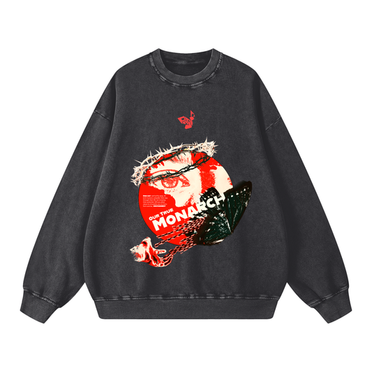 Crown of Thorns Collection: Acid Wash Oversized Sweatshirt